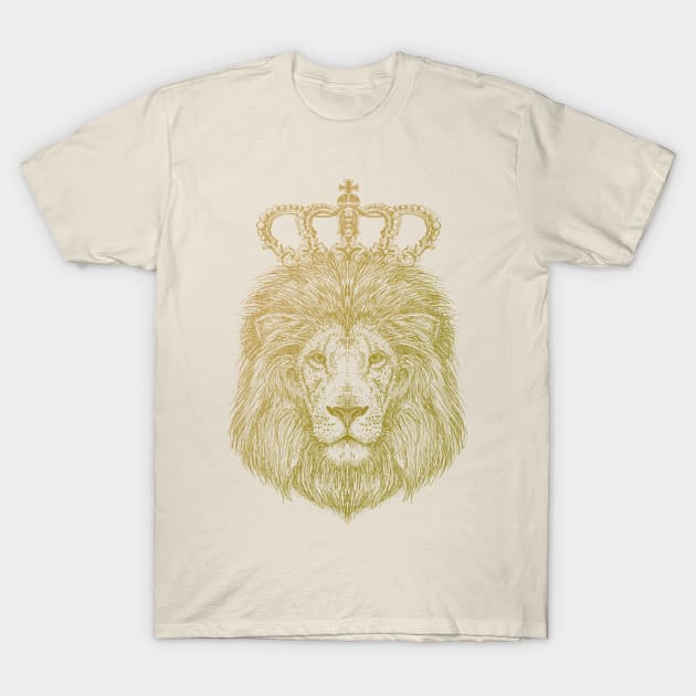 Lion sketch with crown t-shirt - Royal king lion head shirt T-Shirt by OutfittersAve